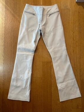 White Leather Cache Pants